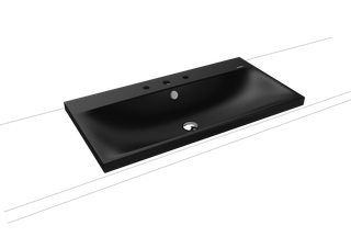 Kaldewei Aufsatz-Waschtisch SILENIO 3041 90x46cm, 3 Hahnl., ch, P-E, cool grey 90