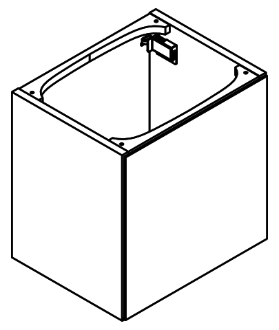 Artikelbild 2 des Artikels „HEWI Waschtisch-Unterschrank M40 400x400x313mm, 1 T, re, Glasfr. anthr. Glasfront anthrazit“