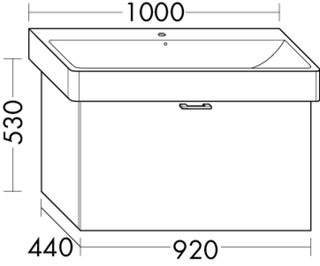 Burgbad Waschtischunterschrank sys30 92x53x44cm, 1 Auszug, Aqua