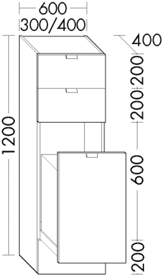 Artikelbild 1 des Artikels „BB Halbho. Schrank (UHEO030) rc40System, 400x300x1200, PG2 “