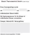 BOSCH Aufkleber VES zur Befüllung mit vollentsalztem Wasser