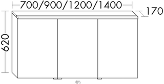 Burgbad LED-Spiegelschrank sys30 90x62x17cm, San, hz LED, LED WT-Bel