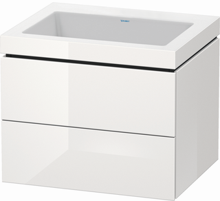DU WTU L-Cube mit Vero Air 500x600x480 o.HL, 2 SchKa, Weiß HGL ES Ahorn