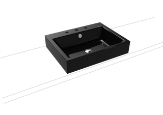 Kaldewei Aufsatz-Waschtisch PURO 3157 60x46cm, 3 Hahnl., sw, P-E, schwarz