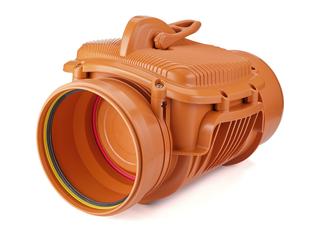 Airfit Rückstauklappe DN 250, m zusätzl. Handverschl., orange