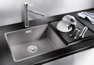 Blanco Becken SUBLINE 500-F SILGRANIT 52,7x42,7cm, anthr., o. Abl-Fernbed.