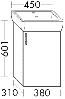 Burgbad Waschtischunterschrank sys30 38x60,1x31cm, 1 Tür, Diago