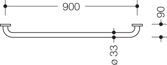 Artikelbild 4 des Artikels „HEWI Haltegriff 805 900mm, ES m gs, d 33mm, Ros. d 70mm 900 mm | Edelstahl matt geschliffen“