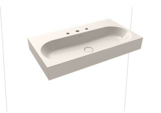 Kaldewei Wand-Waschtisch CENTRO 3062 90x50cm, 3 Hahnl., Perl-Effekt, pergamon