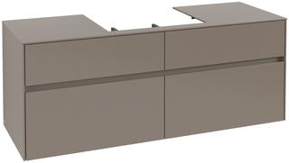 V&B Waschtischunterschrank Collaro 140x54,8x50cm, WT mittig, truffle grey