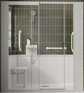 Kinedo KMagic Royal Plus F140x70 Nische Halb Schiebetür Therm 3Griff Ksitz Kglas