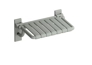 HEWI DU-Klappsitz,re-eckig (USA),matt, B20 1/16"T15 1/16" felsgrau