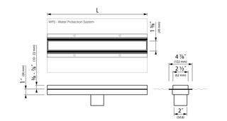 ESS Duschrinne Pool-line Linear, 30cm Inkl. WPS, TAF & Abdeckung, mit Auslass