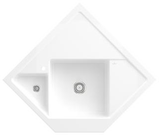 V&B Eckspüle Monumentum Abl.garn, Hand., Bef.-Set, sn wh. C-plus