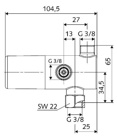 Artikelbild 2 des Artikels „Schell Eckventil-Thermostat auf G 3/8 Abgang, verchromt verchromt“