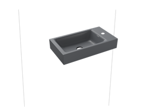 Kaldewei Wand-Handwaschtisch PURO 3162 55x30x10cm, o Ü, 1 HL, re, P-E, C gr70