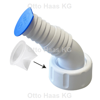 HAAS Kombi-Geräteanschlusstülle SAVE 37mm, 1", PP, we., m Rückflussverh.