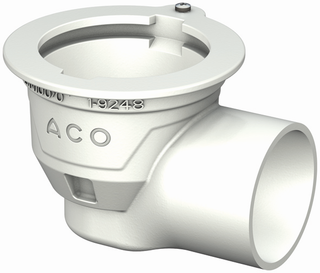 ACO Bodenablauf Passavant DN 100, Rand, waag., Guss, weiß epoxiert