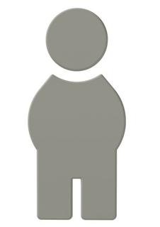 HEWI Symbol Mann 801 72x153x3mm, selbstklebend, felsgrau