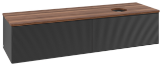 V&B WTU m F-Struktur -Beleuchtung Antao 160x50cm, WBP-farbe w. wal, bla m Lac