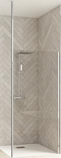 Kinedo Smart Design Solo 100 Streifen Dekorglas Profil chrom senkr. Strebe