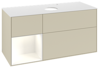 V&B Waschtisch-Unterschrank Finion 120cm, Pl w m, Rg g wh. Lac, si Gr m Lac
