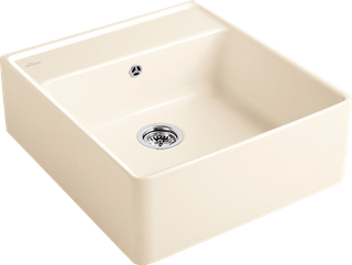 V&B Spülstein-Einzelbecken m Abl.garn, Exzenter, crema CeramicPlus