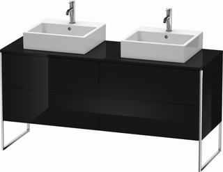Duravit Waschtisch-Unterschrank XSquare 160x54,8x77,8cm, sw hgl, Aho beidseitig