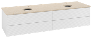 V&B WTU m F-Struktur -Beleuchtg. Antao 160x50cm, HL, WBP botti., glo wh. Lac