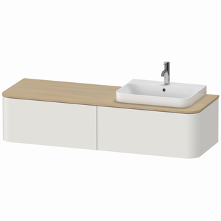 DU WTU HappyD2+ wh.,354x1600x550mm 2AZ, BP r,nord. weiß sdmf.ASB ES Ah. li WBL