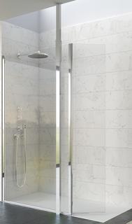Kinedo KINEQUARTZ Duo 100+60 Walk-In LI H200 chrom CC-Klarglas Deckenstange TR