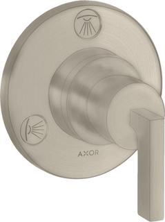 hansgrohe Fertigmontageset Trio/Quattro UP-Ab- + Um-V, m Hebel, brush. ni.