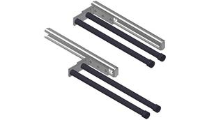 Giese Handtuchhalter doppelt, 300 mm, ausziehbar bis 485 mm, rund