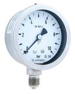 AFRISO Rohrfeder-Chemiemanometer RF63Ch 0/16bar G1/4B rad Kl.1,6 D902