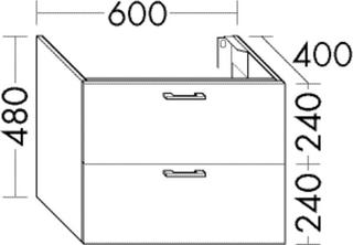 Burgbad Waschtischunterschrank Diago 80x48x40cm, Schi Ultram., 1 Lade/1 Ausz.