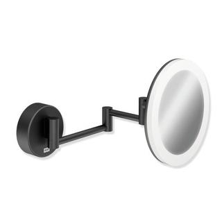HEWI LED-Kosmetikspiegel d 200mm, 5-fa., bel., m sw beschichtet