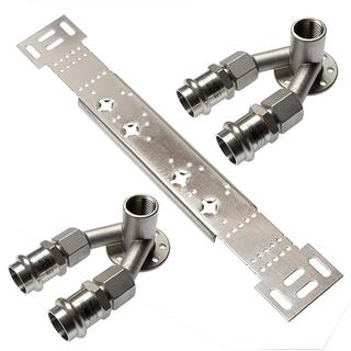 Sanha Montageset NiroSan Press 9980G 22mmx1/2"x15mm, mit Doppelwandscheiben