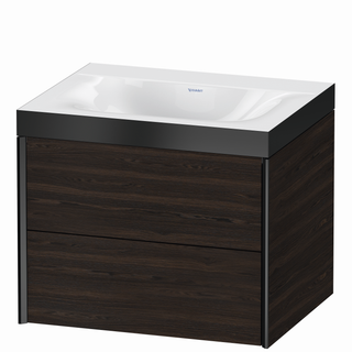 DU WTU XViu/Viu, 2 Schubk, 503x600x480mm o. HL,schw. m/nussb. geb, Ra. B2 ES Ah.