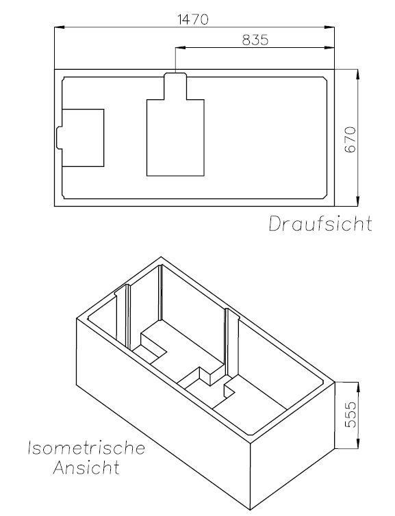 Artikelbild 2 des Artikels „Schedel WA-Träger Bette XL Ocean Lowline 150x70cm, Überlauf vorne, Höhe 55,5cm 150 x 70 cm, Überlauf vorne“
