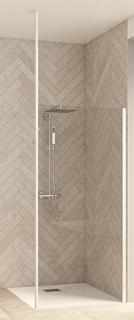 Kinedo Smart Design Solo 160 Walk In Klarglas Profil Weiß senkr. Strebe