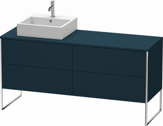 DU WTU XSquare 778x1600x548,bodenstehend Nachtblau sdm.,TA l.,4 SK. ES Nussb bs