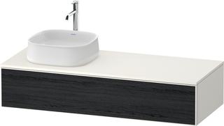 Duravit Waschtisch-Unterschrank Zencha 130x55cm, B L, Ei sw/we matt, Nussb mitt