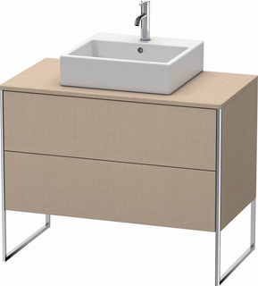DU WTU XSquare 778x1000x548,bodenstehend Leinen, 2 Schubkästen ES Nussb