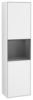 V&B Hochschrank Finion 41,8x151,6cm, r, Rg A m Lac, glo wh. Lac