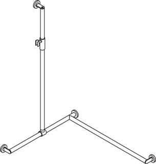 Edelstahl-Duschhandlauf System 900 rechts