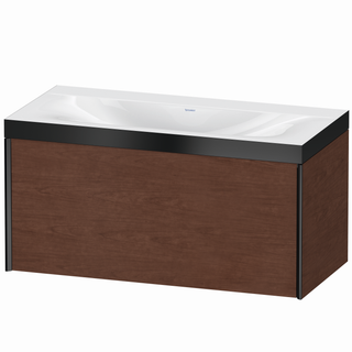 DU WTU XViu/Viu, 1 Ausz, 503x1000x480mm o.HL, schw. m/ am.nussb, Ra. B2 ES Ah.