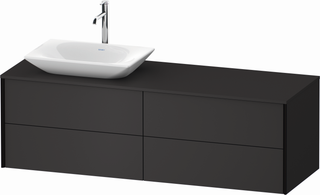 DU Konsolen-WTU wh. XViu 1600x509x550mm 4SK, TA links, gra. superm, ES Nussb re.