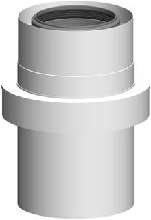ATEC Zuluftrohr PolyClassic +Iron/White DN 100/150, 255mm, PP, Edelstahl weiß