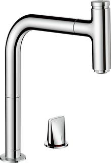 hansgrohe 2-LSpEHM 200 Metris Se M71 Eco mit Ausziehauslauf, 1jet, sBox, chrom