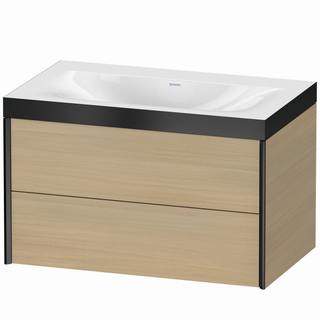 DU WTU XViu m.Viu,2Schubk.503x800x480mm o.Hl,schw. matt/med.eiche,Ra.P ES Nussb